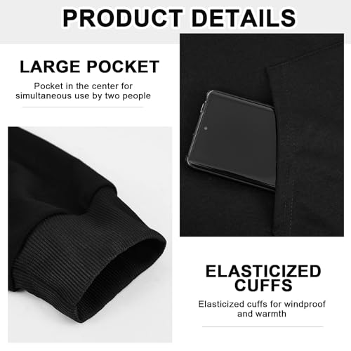 Coume Couples Hoodie Two Person Hoodie M/L/XL/XXL Funny Intimate Matching Sweatshirts Lovers Friends Couples (Black,XL) - Image 3