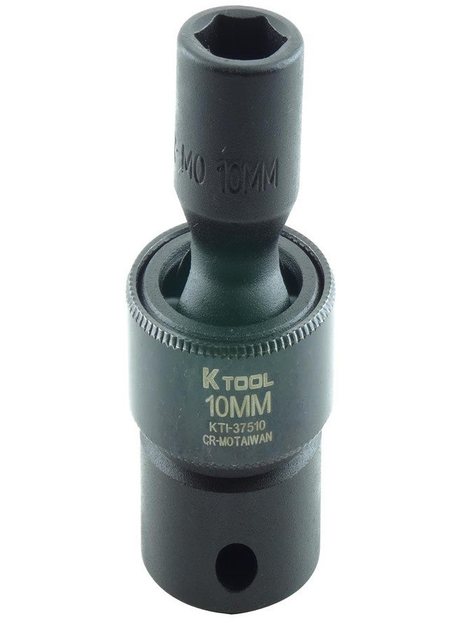 K-Tool International K-Tool 37510 10mm x 3/8" Drive 6pt Metric Short Impact Flex Socket - Image 2