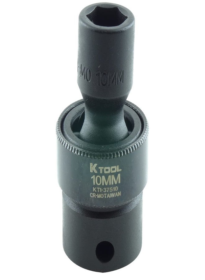 K-Tool International K-Tool 37510 10mm x 3/8" Drive 6pt Metric Short Impact Flex Socket - Image 1