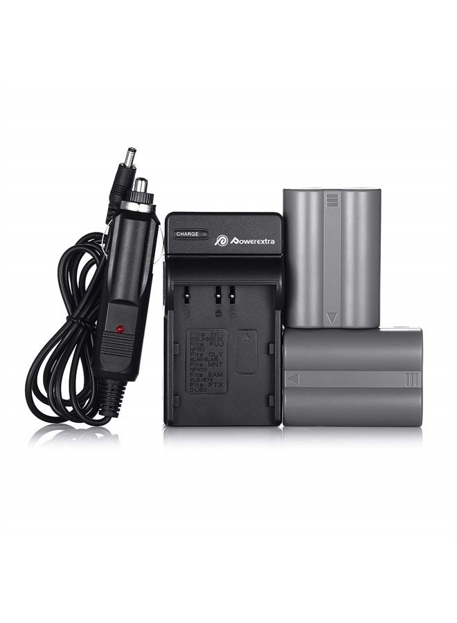 Powerextra 2X EN-EL3E Battery & Charger Compatible with Nikon D50, D70, D70s, D80, D90, D100, D200, D300, D300S, D700 D900 Digital Cameras (Free Car Charger Available) - Image 1