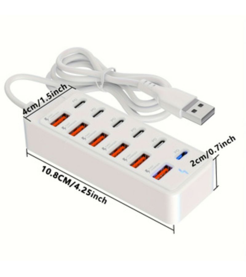 محطة شحن USB بيضاء بـ 12 منفذًا، محور عالمي للهدايا العائلية - Image 2