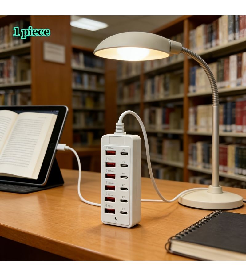 محطة شحن USB بيضاء بـ 12 منفذًا، محور عالمي للهدايا العائلية - Image 5