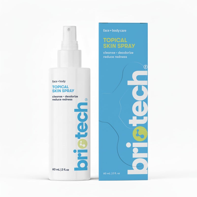 BRIOTECH Topical Skin Spray, Hypochlorous Acid Spray for Sensitive Skin, HOCl Facial Mist, Full Body Support Against Irritation, Calm Redness, Soothe Foot & Scalp, 2 oz Travel Size - Image 1