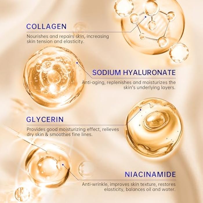 mopayzer Collagen Skin Care Set, Anti Aging Skincare Set for Reduce Wrinkles, Shrink Pores, Smooth Fine Lines, Hydrating, 4 Pcs Travel Skincare Kits for Women with Cleanser, Serum, Cream, Eye Cream. - Image 4