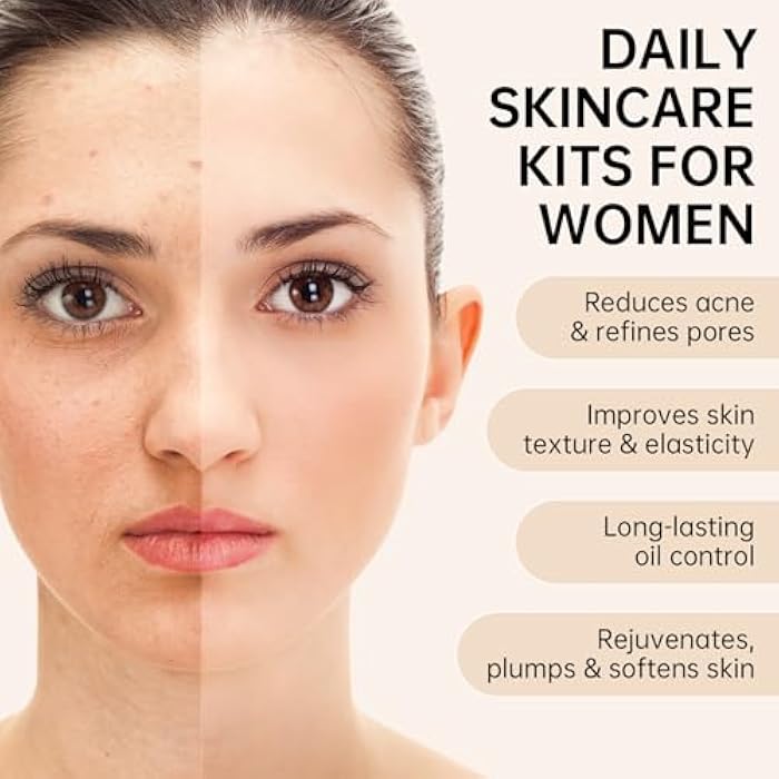 mopayzer Collagen Skin Care Set, Anti Aging Skincare Set for Reduce Wrinkles, Shrink Pores, Smooth Fine Lines, Hydrating, 4 Pcs Travel Skincare Kits for Women with Cleanser, Serum, Cream, Eye Cream. - Image 2