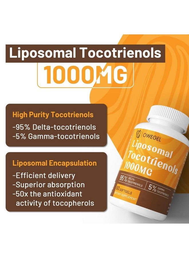 Generic Vitamin E Tocotrienols Supplements 1000mg - High Potency Liposomal Tocotrienol Capsules,95% Delta & 5% Gamma Tocotrienols Support Skin,Bone,Antioxidant,120 Softgels  - Image 5