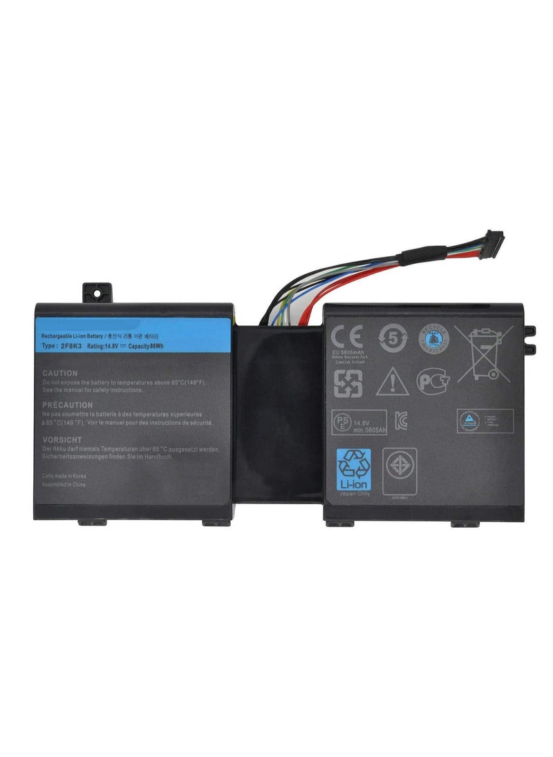 CSF 2F8K3 M18X Laptop Battery for Dell Alienware 17 R1 17X M17X-R5 18 R1 18X M18X-R3 Series 02F8K3 KJ2PX 0KJ2PX G33TT 0G33TT 0NU209 451-BBCB 14.8V 86Wh  - Image 1