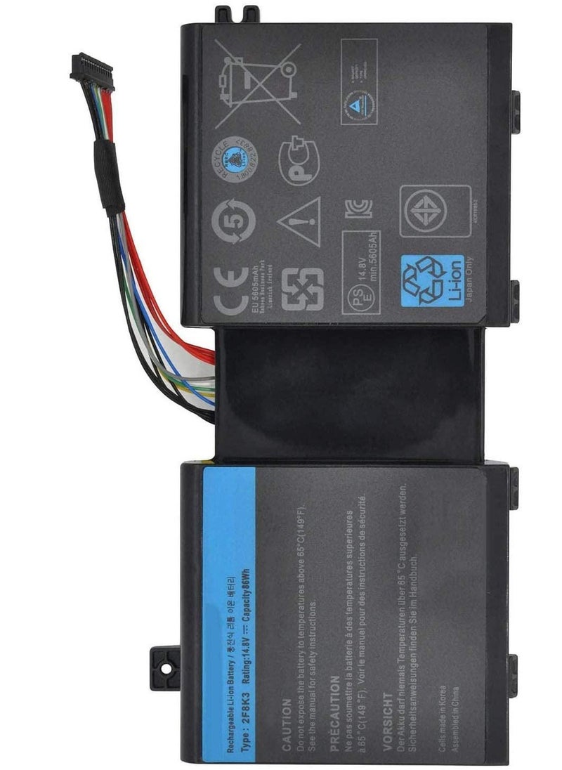 CSF 2F8K3 M18X Laptop Battery for Dell Alienware 17 R1 17X M17X-R5 18 R1 18X M18X-R3 Series 02F8K3 KJ2PX 0KJ2PX G33TT 0G33TT 0NU209 451-BBCB 14.8V 86Wh  - Image 2