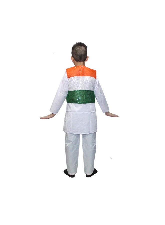 Kaku Fancy Dresses Polyester Tricolor Jacket For Independence Day/Republic Day Costume -Tricolor, 14-17 Years, For Boys & Girls - Image 4