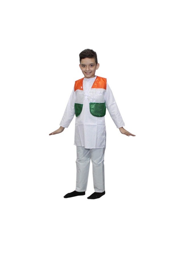 Kaku Fancy Dresses Polyester Tricolor Jacket For Independence Day/Republic Day Costume -Tricolor, 14-17 Years, For Boys & Girls - Image 3