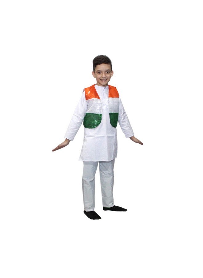 Kaku Fancy Dresses Polyester Tricolor Jacket For Independence Day/Republic Day Costume -Tricolor, 14-17 Years, For Boys & Girls - Image 2