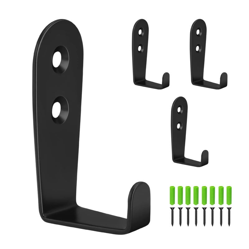 CGBE CGBE Coat Hooks for Wall Heavy Duty Outdoor Hooks for Hanging Towel No Rust Outside Towel Hooks Wall Mounted with Screws and Anchor for Key Towel Bags Cup Hat L  Shape Black