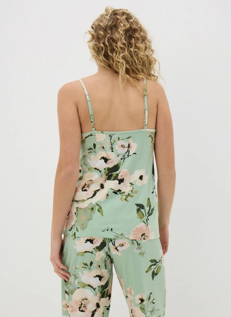 Matalan Sage Green Floral Soft Touch Pyjama Cami Top
