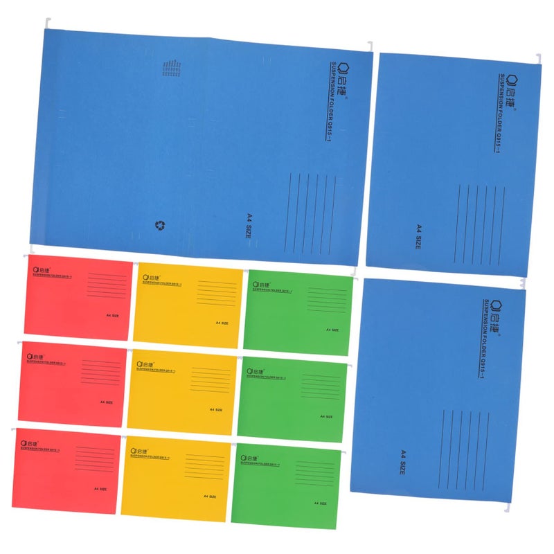 12 Pcs Hanging File Folders with Metal Hooks for Office School Home Organization - Image 2