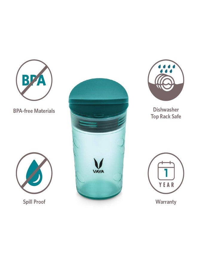 VAYA DRYNK Kids Waterbottle with Spill Proof PediaSafe Lid and Straw-Less Silicone Spout, Sippy Cup for Babies, 280 ml, Color - Frosted Green - Image 3