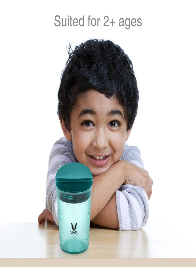 VAYA DRYNK Kids Waterbottle with Spill Proof PediaSafe Lid and Straw-Less Silicone Spout, Sippy Cup for Babies, 280 ml, Color - Frosted Green - Image 2