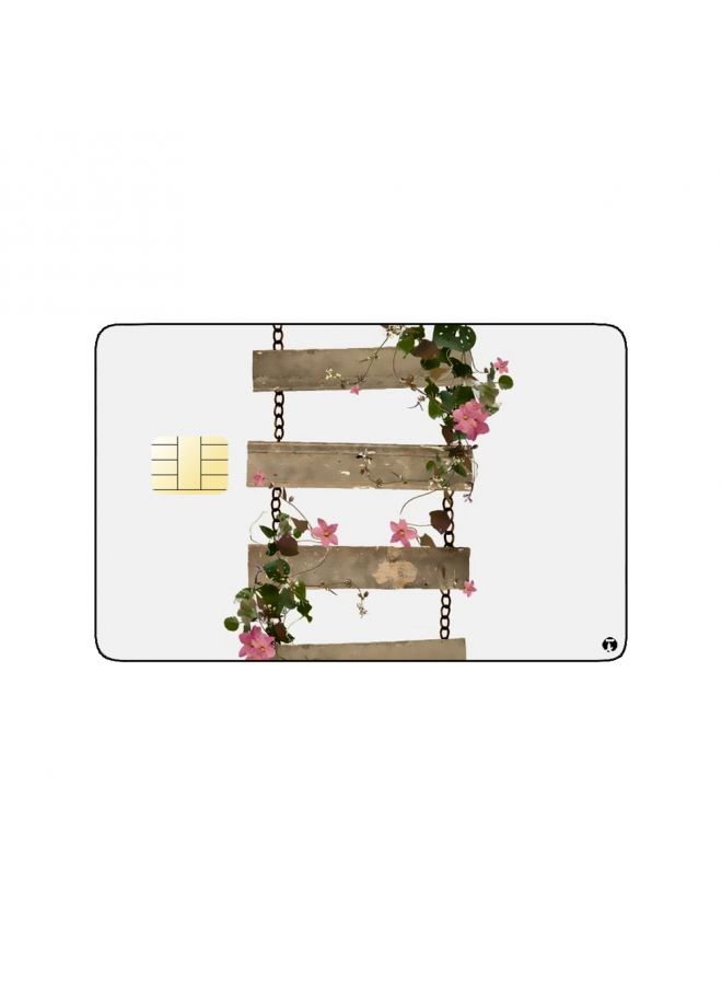 RKN PRINTED BANK CARD STICKER Aesthetic Ladder Drawing With Roses - Image 1