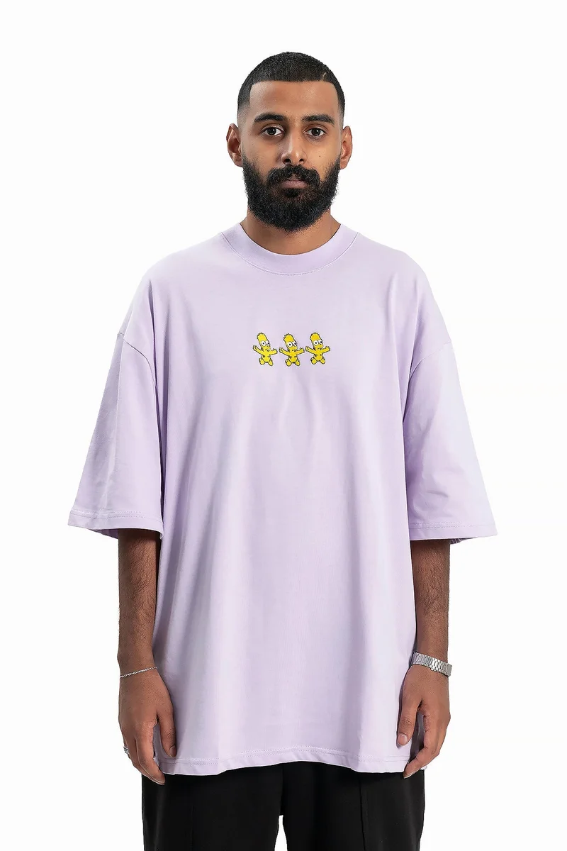 Wecre8 Men's Lilac Cheerful T-shirt By WECRE8