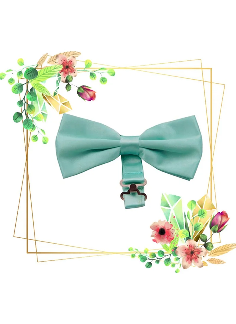 فاريتا Men's Mint Green Satin Fabric Bowtie