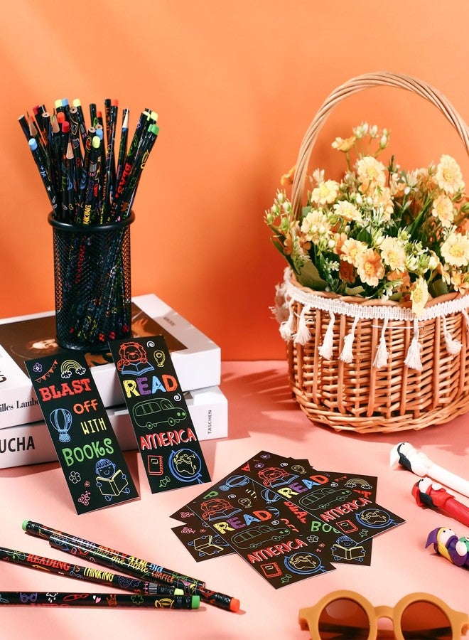 Dunzoom 120 Pcs Read Across America Day Gifts for Students: Reading Motivational Bookmarks and Pencils Bulk Set, National Reading Month Teacher Rewards, Classroom School Stationery Party Favors - Image 5