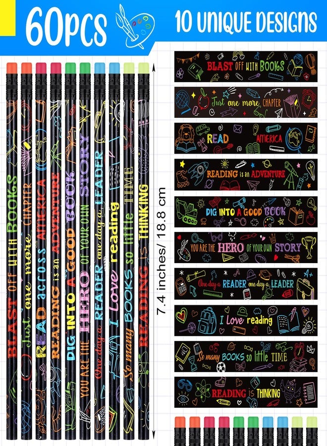 Dunzoom 120 Pcs Read Across America Day Gifts for Students: Reading Motivational Bookmarks and Pencils Bulk Set, National Reading Month Teacher Rewards, Classroom School Stationery Party Favors - Image 3