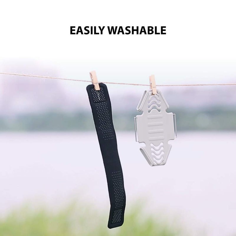 BONE حامل هاتف ذراع الجري من بون - مناسب لهواتف آيفون 14 13 12 11 برو ماكس ميني XS XR X 8 7 وسامسونج جالاكسي S10 S9 S8، حجم الهاتف 4-6.7" (أسود/حجم الذراع 9.8-15.7") - Image 5