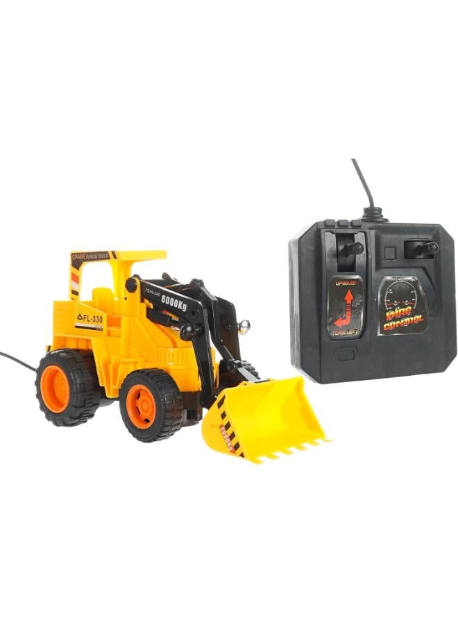 Crane Power Truck FL-330 Remote Control Construction Vehicle Heavy Duty Toy Crane with 600Kg Peak Load Display, Wire Control System, Yellow - Image 1