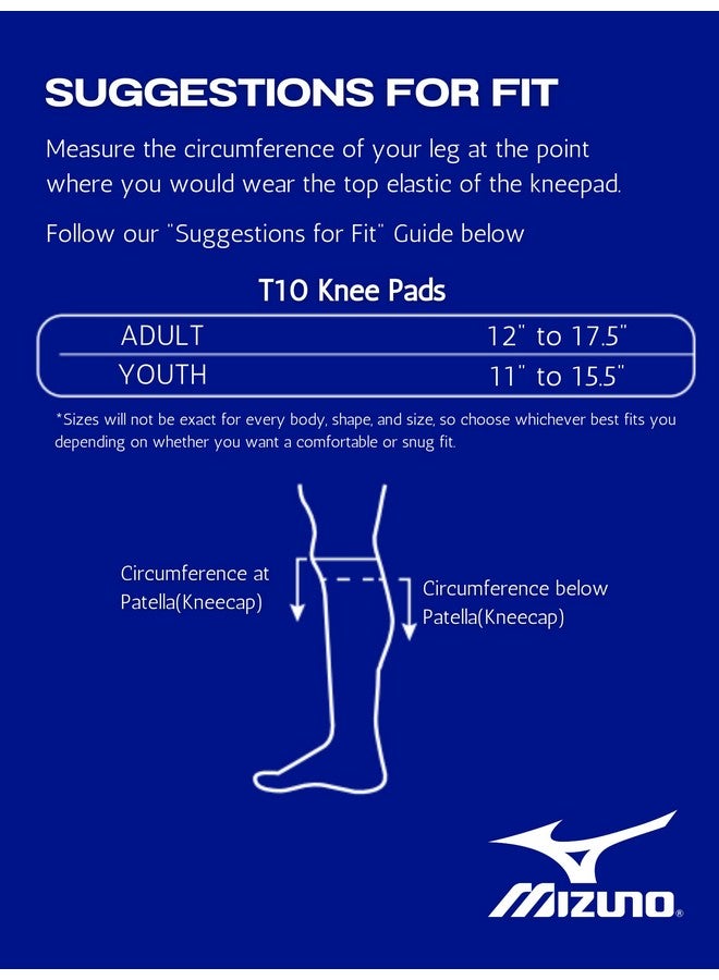 ميزونو واقي الركبة T10 Plus من Mizuno، واقي الركبة للكرة الطائرة للبالغين، أسود، مقاس واحد - Image 2