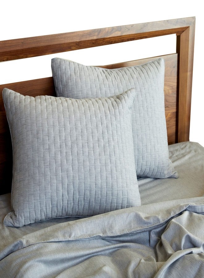 بيد فوياج طقم أغطية وسائد BedVoyage القياسي، ناعم ومريح ومنعش، لطيف على البشرة والشعر، مصنوع من مزيج الفسكوز المشتق من الخيزران والقطن، بواجهة مبطنة، وإغلاق بسحاب، مقاس 20 × 26، طقم من قطعتين، قياسي - فضي - Image 1