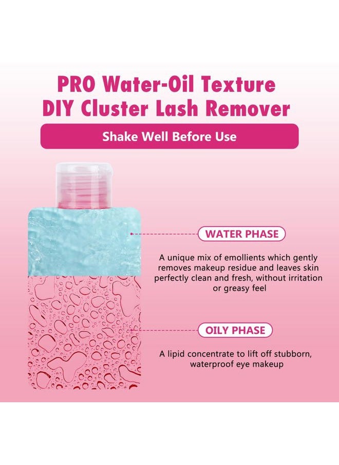 PRO LASHBEAUTY Lash Glue Remover for Clusters 150ML Adhesive with 3 Reusable Cleansing Eco Pads 1 Eyelash Brush DIY Extension Eye Cleanser Quick removal of Lashes Gentle Soothing  - Image 2