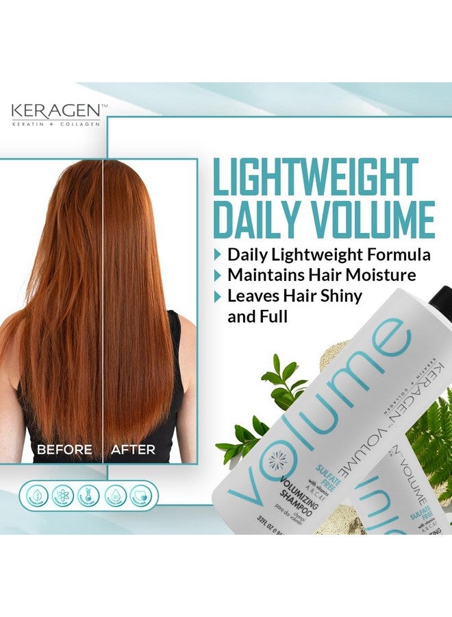 KERAGEN Volumizing Shampoo For Fine Hair With Keratin Collagen And Organic Oils Sulfate Free 32 Oz - Image 5