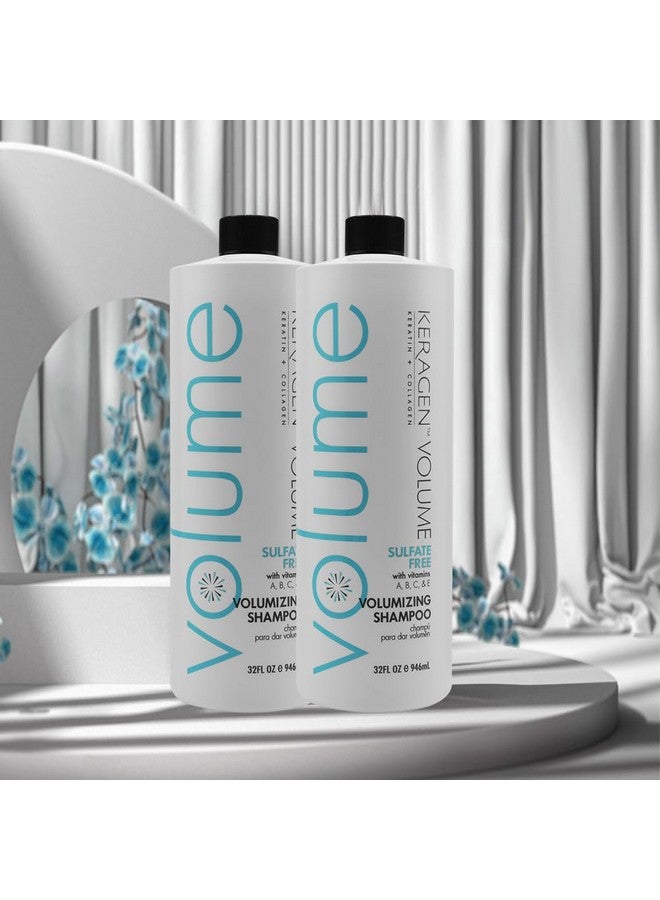 KERAGEN Volumizing Shampoo For Fine Hair With Keratin Collagen And Organic Oils Sulfate Free 32 Oz - Image 2