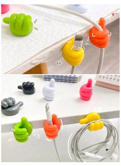 10pcs Creative Silicone Self Adhesive Thumb Cable Organizer Clip Multifunctional Adhesive Hooks No Screws for Kitchen Living Room Bedroom