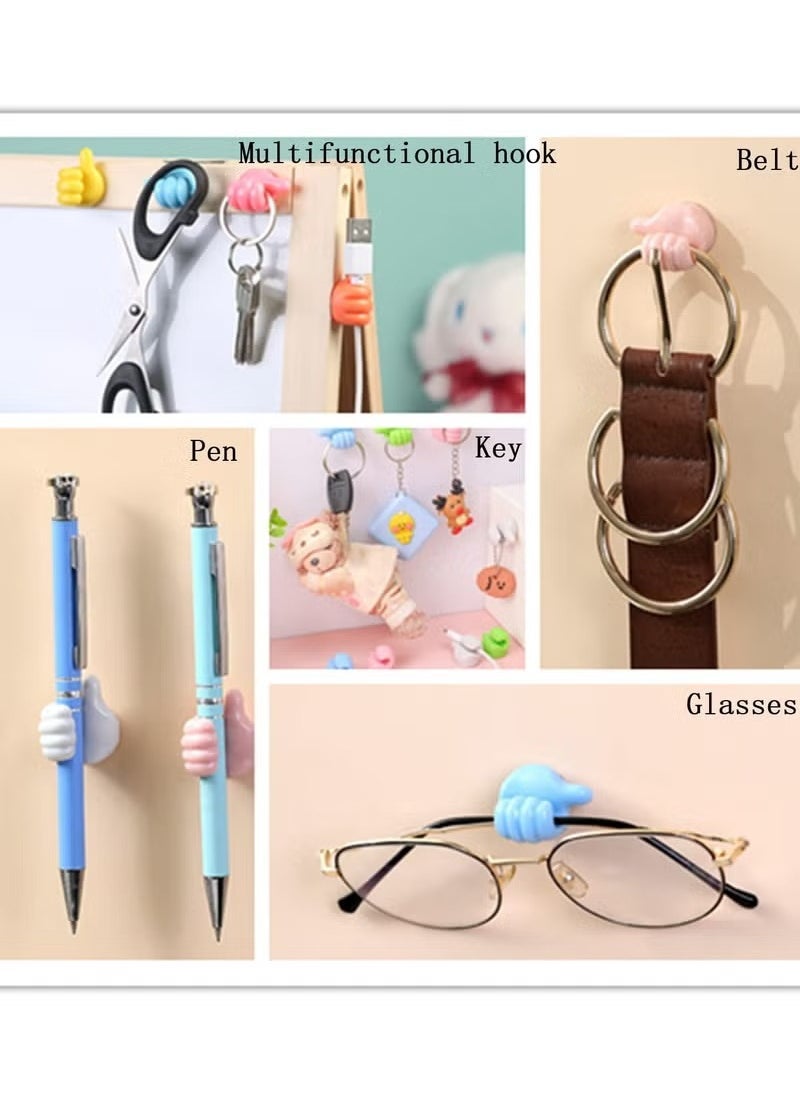 Generic - 10pcs Creative Silicone Self Adhesive Thumb Cable Organizer Clip Multifunctional Adhesive Hooks No Screws for Kitchen Living Room Bedroom - Image 1