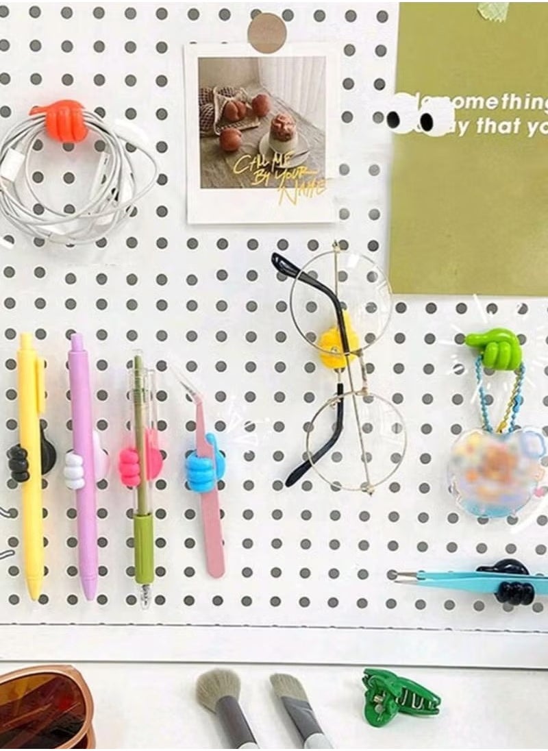 Generic - 10pcs Creative Silicone Self Adhesive Thumb Cable Organizer Clip Multifunctional Adhesive Hooks No Screws for Kitchen Living Room Bedroom - Image 1
