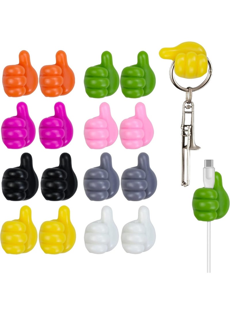 10 Pcs Thumb Shape Key Hooks Multifunctional Clip Holder Small Hand Wall Hooks Cute Car Adhesive Hooks Personalized Creative Non-Marking Silicone Hooks - Image 1