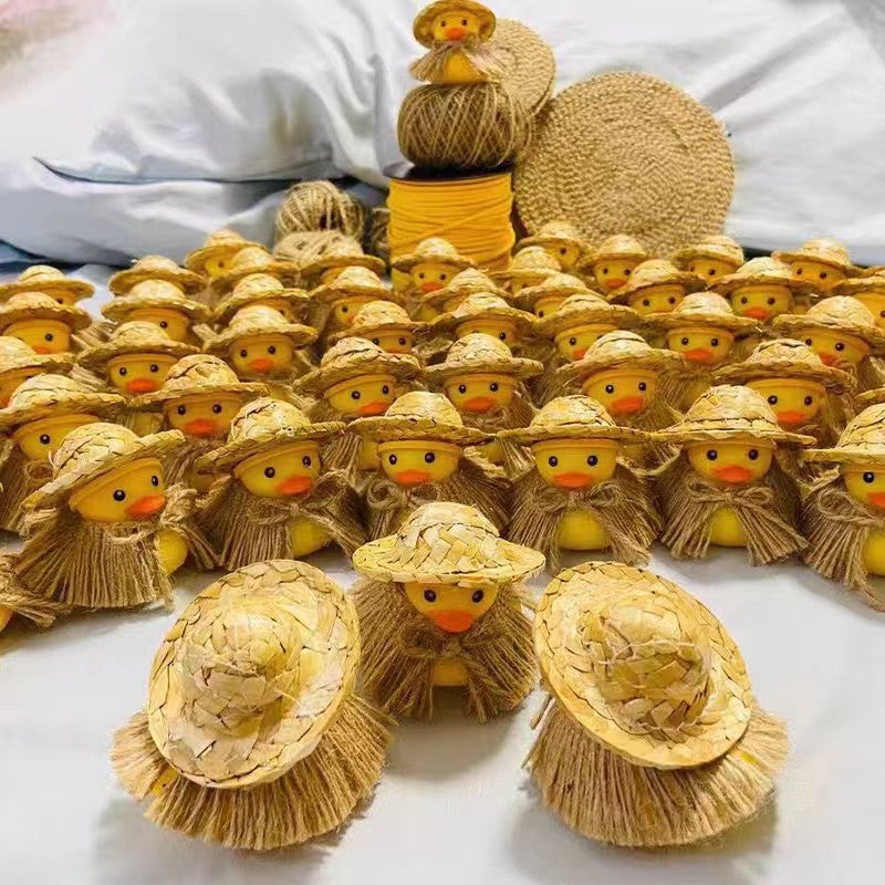 Handwoven Straw Mini Hat Decorative Ornament - Image 1