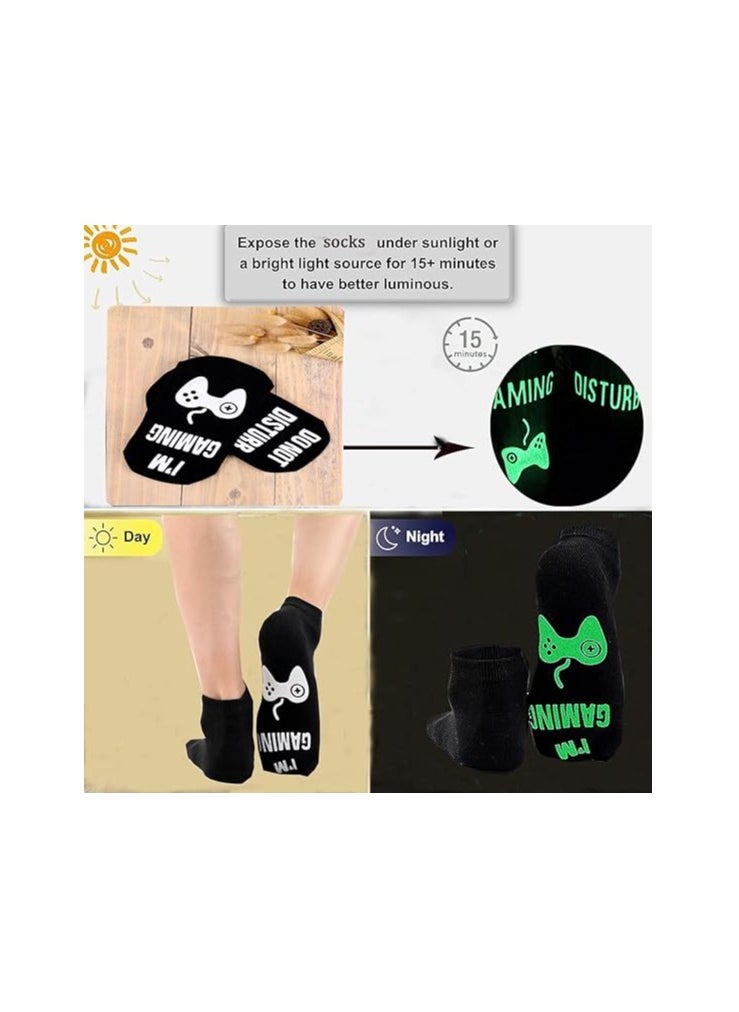 Excefore - Gaming Sock, Do Not Disturb I'm Gaming,Gaming Socks for Teen Boys Gamer with Glowing, Novelty Socks for Men Dad Father - Image 1
