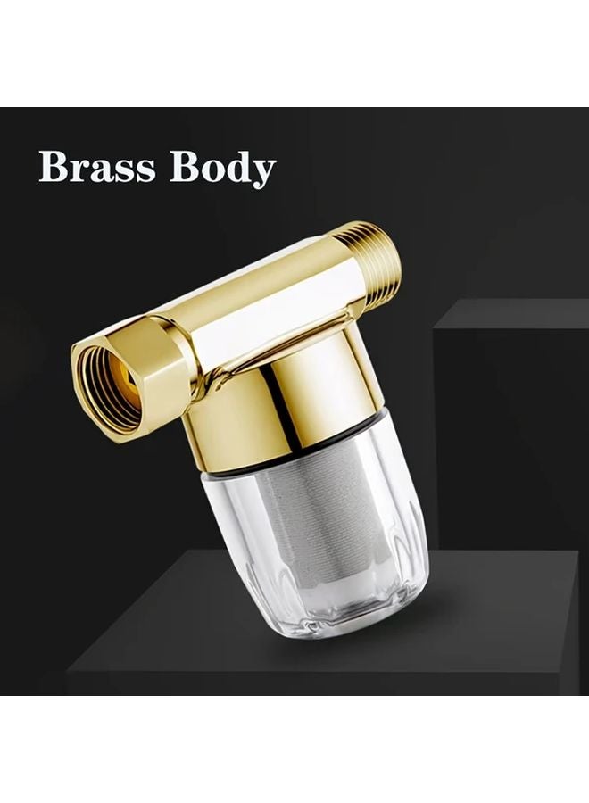 Refined Copper Water Filter For Heaters Toilets Washing Machines Brass Body Transparent Reservoir Easy Installation - Image 1