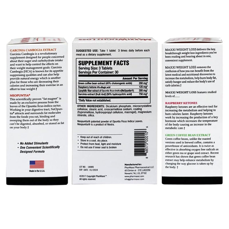 Pharmaxxi Weight Loss 4 Fat Fighting Ingredients Tablets 90's - Image 4