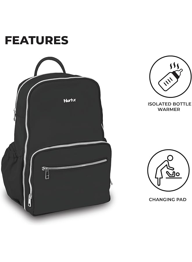 Nurtur Maverick Maternity Diaper Bag Fashion Backpack Bag Multifunction Travel Bag With Insulator Bottle - Image 2