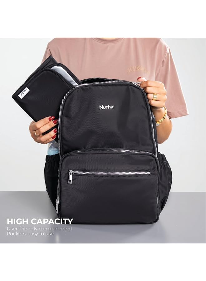 Nurtur Maverick Maternity Diaper Bag Fashion Backpack Bag Multifunction Travel Bag With Insulator Bottle - Image 5