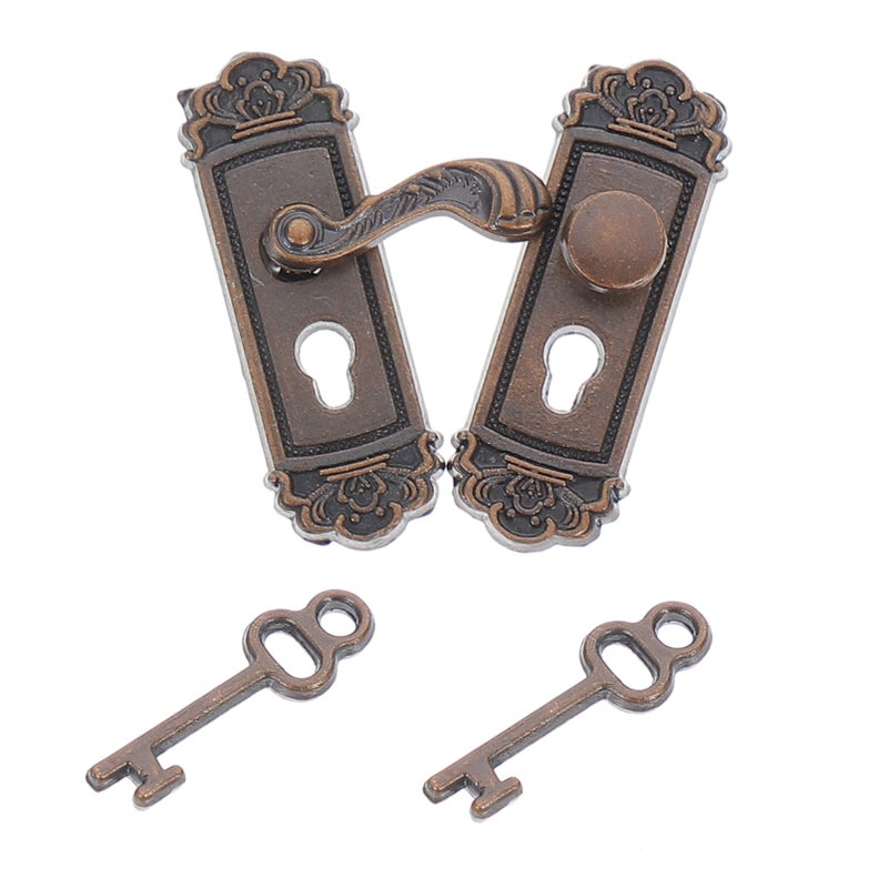 Miniature Retro Door Lock Model Decorative Accessory For Dollhouse DIY Projects - Image 2
