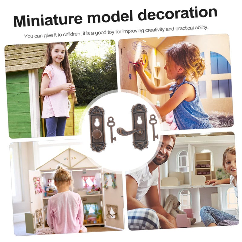 Miniature Retro Door Lock Model Decorative Accessory For Dollhouse DIY Projects - Image 5