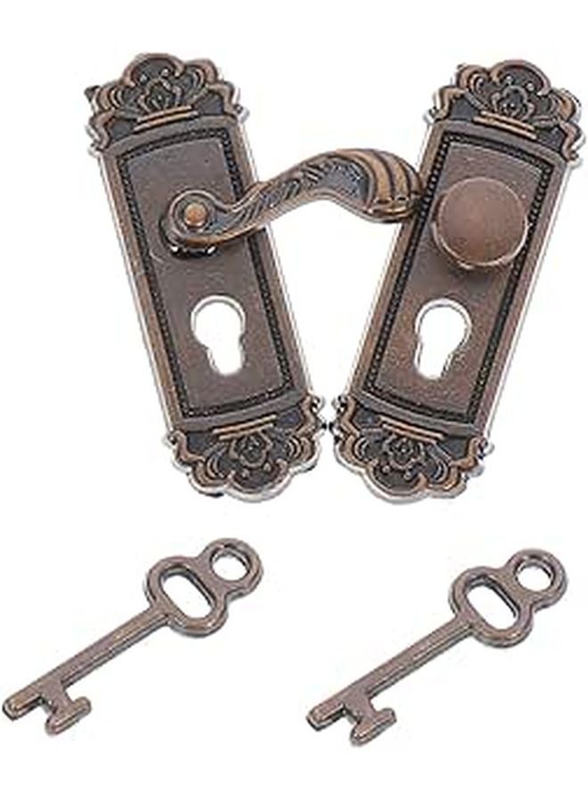 Miniature Retro Door Lock Model Decorative Accessory For Dollhouse DIY Projects - Image 1