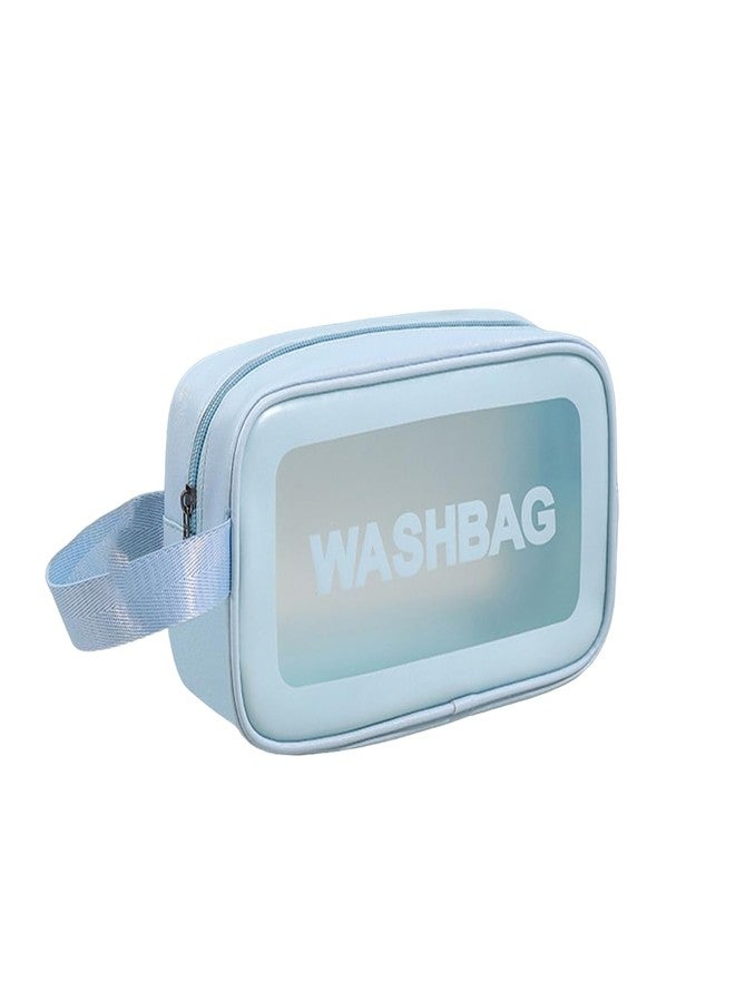 Bluwings Travel Hanging Portable Toiletry Makeup Vanity Cosmetic Organizer Pouch Waterproof Wash Bag with Premium Zipper for Girls Women and Men (Small, Blue) - Image 1