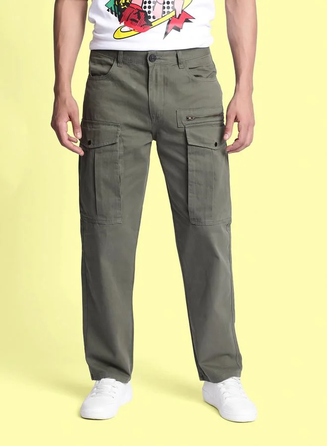 Styli Men Relaxed Fit Mid-Rise Cargo Pants By Bene Kleed