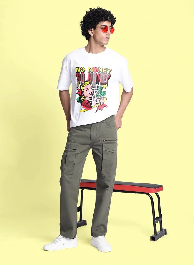 Styli Men Relaxed Fit Mid-Rise Cargo Pants By Bene Kleed
