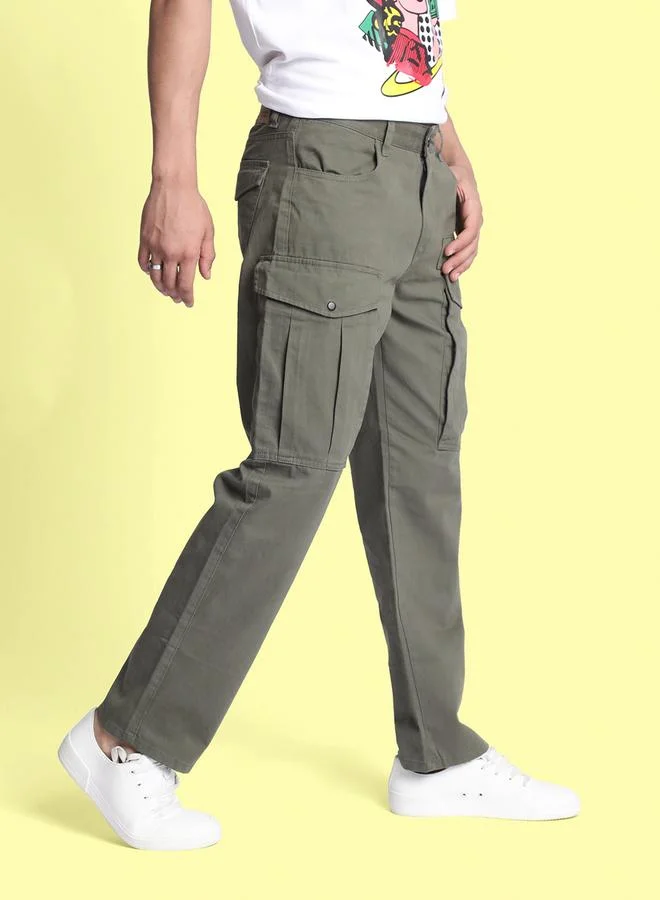 Styli Men Relaxed Fit Mid-Rise Cargo Pants By Bene Kleed
