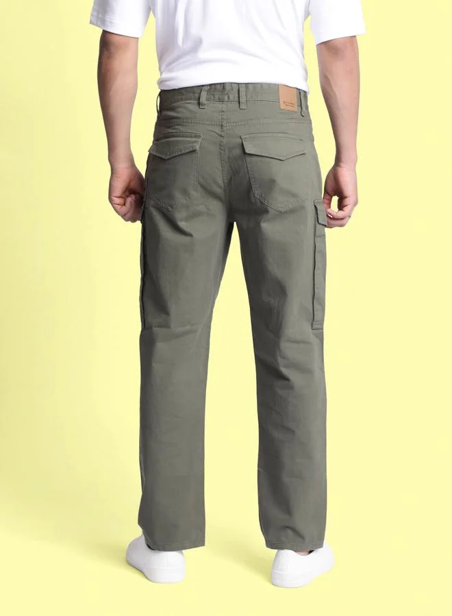 Styli Men Relaxed Fit Mid-Rise Cargo Pants By Bene Kleed
